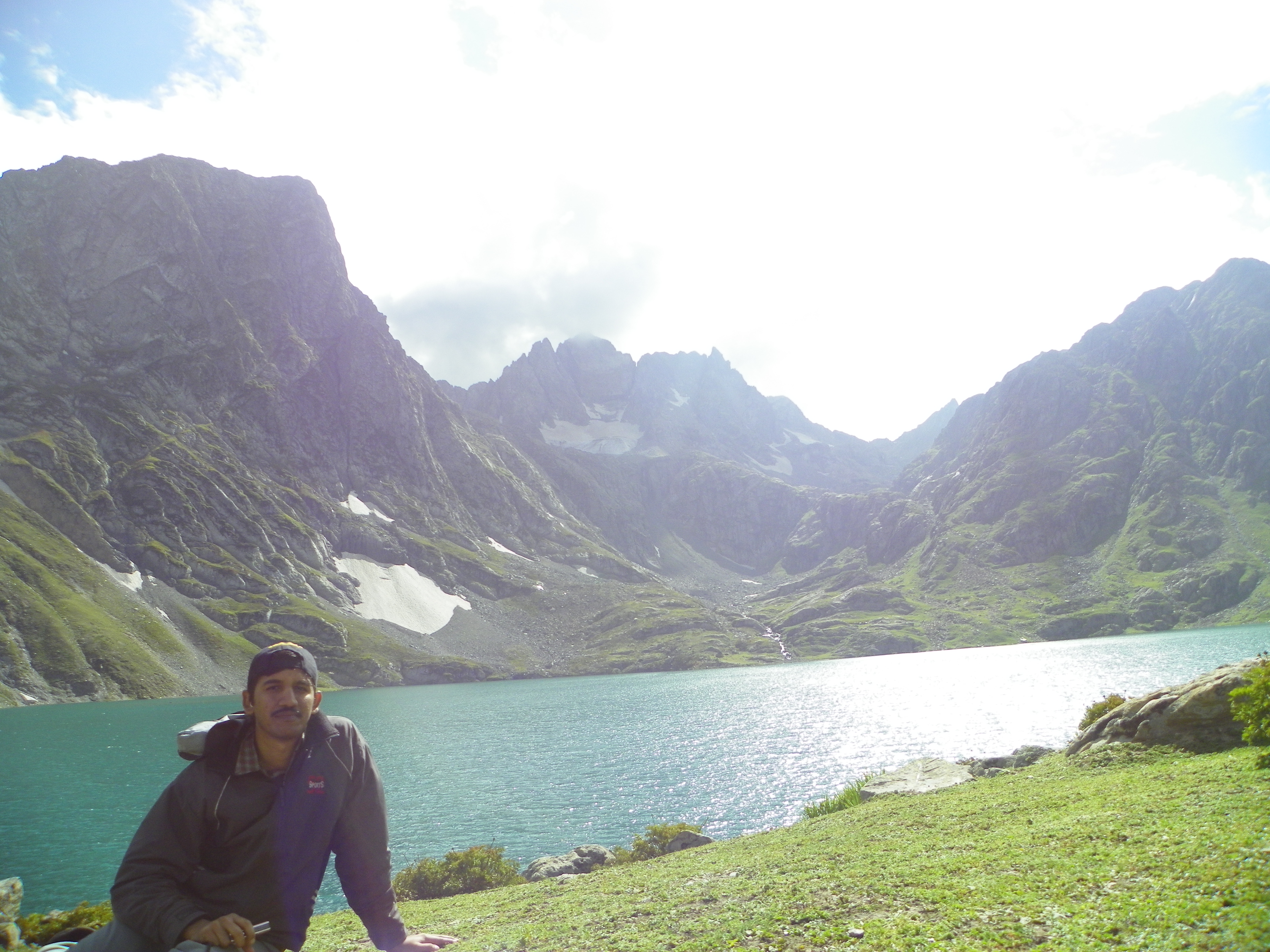 Suveer T N at Vishansar Lake, Kashmir Great Lakes trek